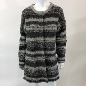 Sundance Alpaca Coat Sweater Grey Stripe